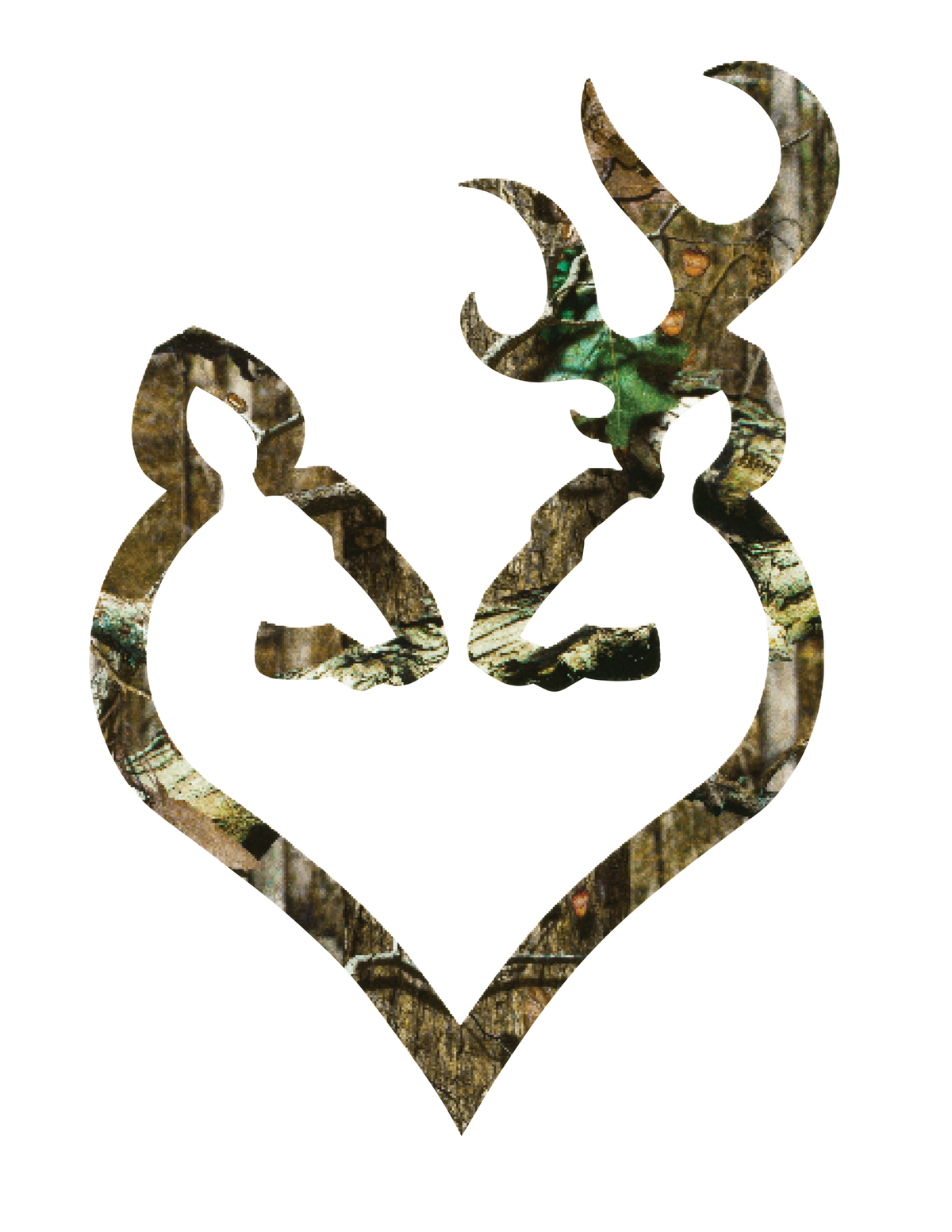 6" Buck Heart Decal