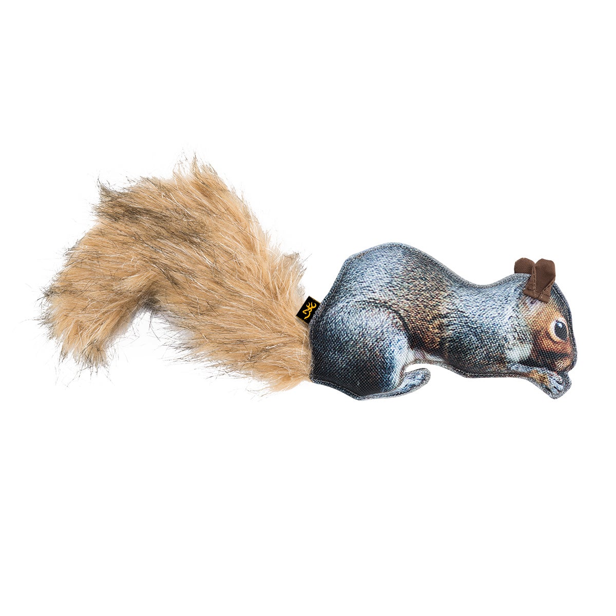 Squirrel Fabric Squeaker Chew Toy , Gray