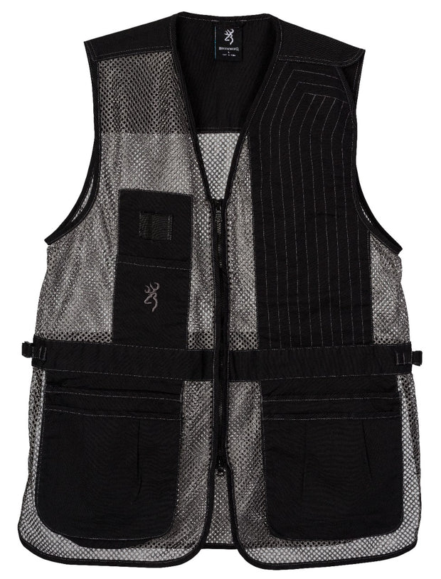 Trapper Creek Mesh Shooting Vest, Black/Gray Left-hand